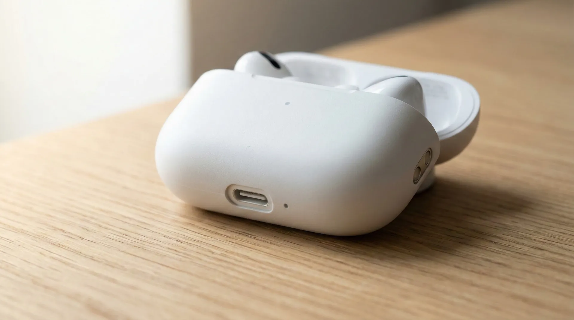 Apple AirPods Pro 2 charging case USB-C port close-up