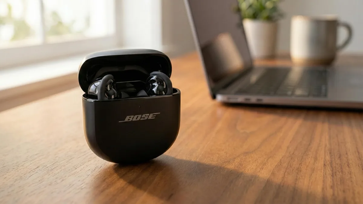 Bose QuietComfort Ultra earbuds review – lifestyle desk setup