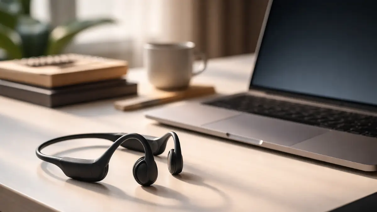 best open-ear headphones for work and safety in 2026 on a desk setup