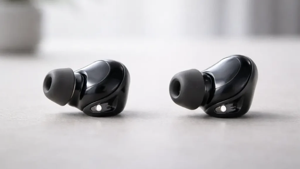 wireless earbuds wrong vs correct fit comparison showing proper ear tip seal and comfort test real use