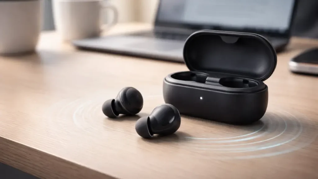 wireless earbuds with minimal sound leakage on desk privacy listening test 2026