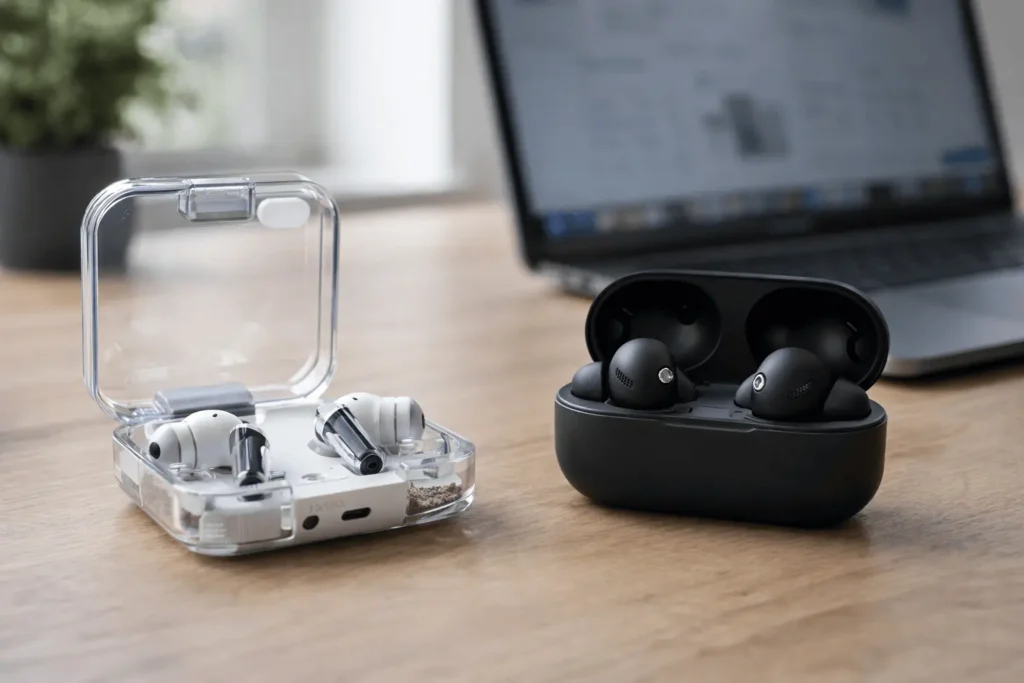 Sony WF-1000XM5 vs Nothing Ear noise cancelling comparison
