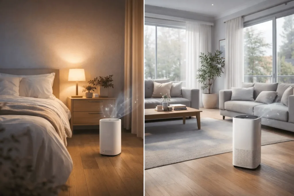 air purifier for bedroom vs living room comparison