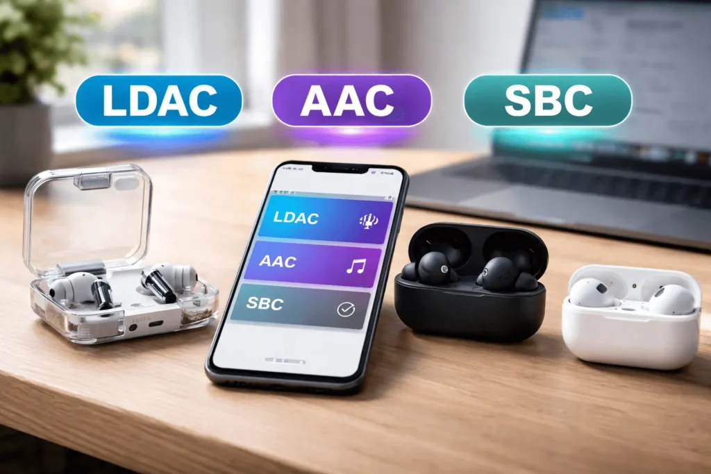 LDAC vs AAC vs SBC Bluetooth audio codec comparison