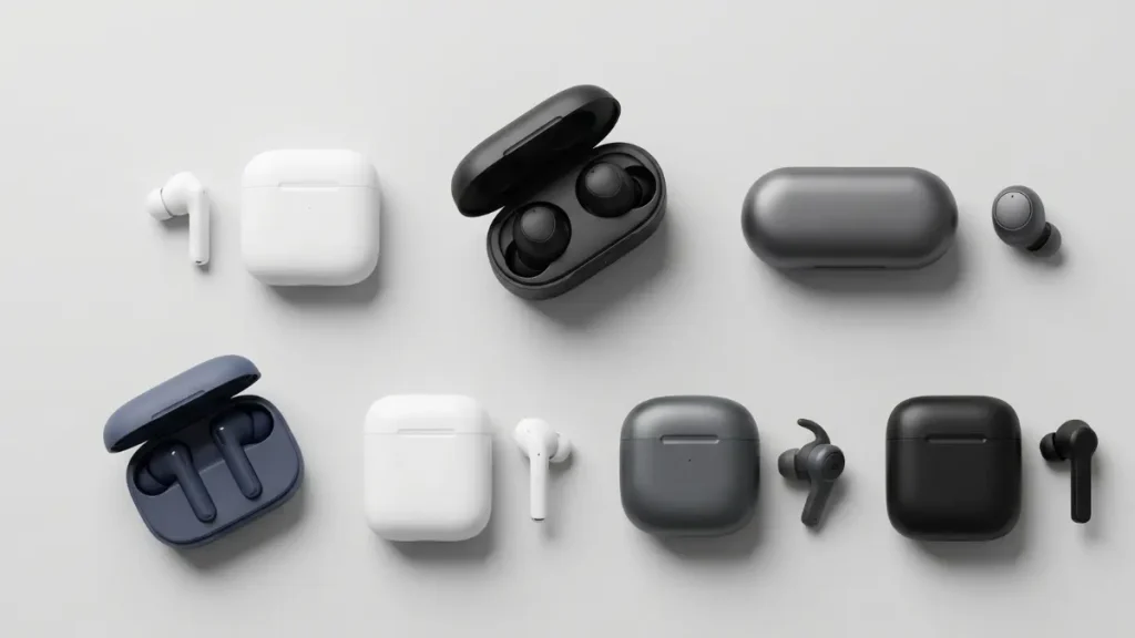 Best earbuds under 50 dollars in 2026 arranged with charging cases