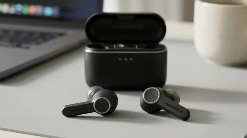Cambridge Audio Melomania A100 true wireless earbuds with charging case